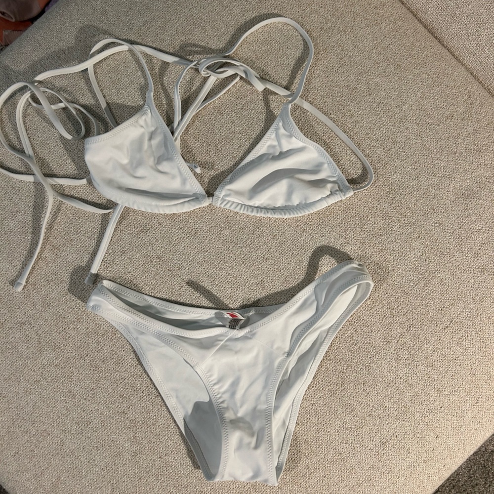 Solid And Striped Bikini Set Small - image 1